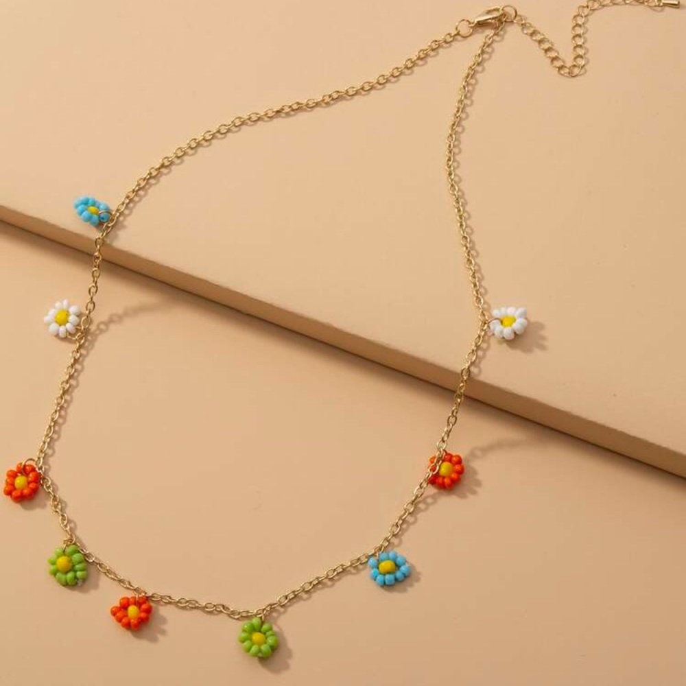 🔸Floral Beaded Charm Necklace 🔸